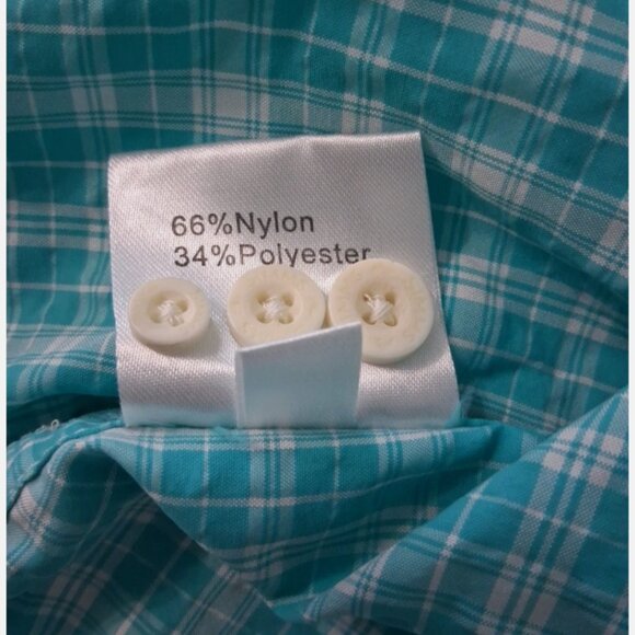 Simms Fishing Mens Green Plaid Button Down Long Sleeve Polyester Nylon Shirt L - Picture 8 of 10